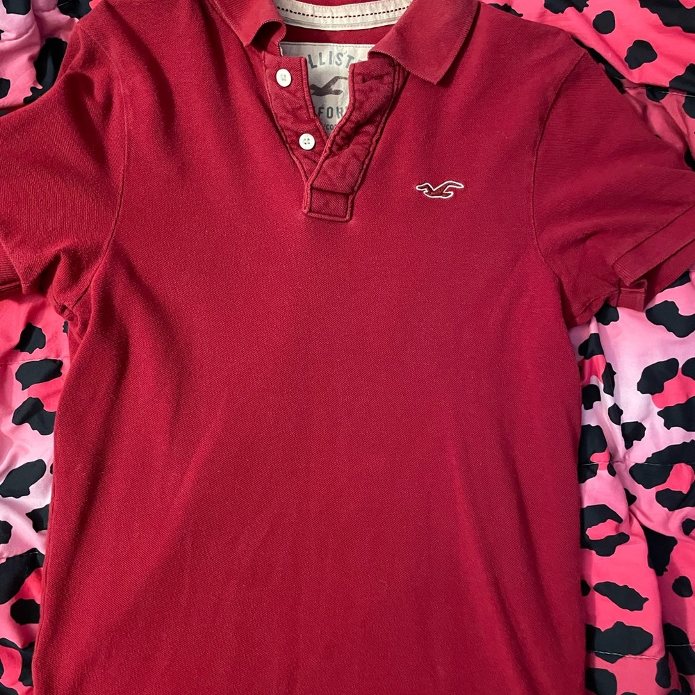 Y2K Hollister Red Polo Shirt